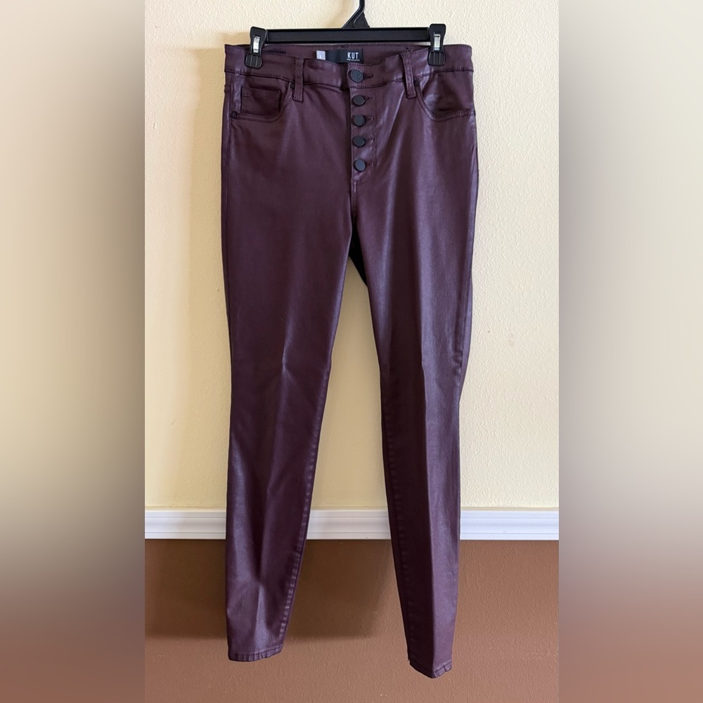 CUT FROM THE KLOTH coated ankle wide leg jeans, blackberry. NWT Gorgeous!! ♥️